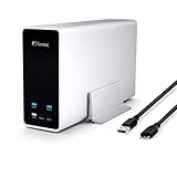 FANTEC mobiRAID X2 Externes Festplattengehäuse (für 2x 6,35 cm (2,5 Zoll) SATA HDD oder SSD bis 10TB und mehr, RAID Funktion 0/1/JBOD, USB 3.0 SUPERSPEED, UASP, Aluminium Gehäuse) silber