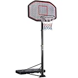 Yaheetech Basketballständer mit Rollen, 218-306cm höhenverstellbar, Basketballkorb Wasser/Sand befüllbar, Basketballanlage fürs Innen-/Außenbereich