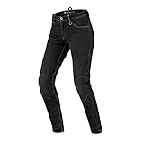 SHIMA DEVON Motorradjeans - Belüftete Elastische Slim Fit Biker Motorradhose mit FiberQL-Verstärkungen, CE Knie- und Hüftprotektoren (Damen, Schwarz, 30)