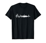 Angler Herzschlag Angelrute Angelschnur EKG Fischen Angel T-Shirt