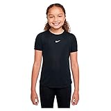 Nike Mädchen G Nk Df One Top T Shirt, Black/White, L EU