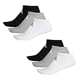 adidas 6 Paar Performance No Show Sneaker Socken Unisex Kurzsocke, Farbe:schwarz - weiß - grau, Socken & Strümpfe:37-39