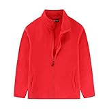 FastRockee Herren-Fleecejacke mit durchgehendem Reißverschluss, rot, XX-Large