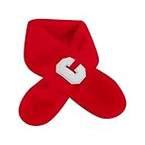 Clicitina Plüschschal für Kinder, Winter, verdickend, warm, Kaninchenimitat, 1 bis 10 Jahre alt, Jungen und Mädchen, Buchstabe C, Babyschal GE293 (Red, One Size)