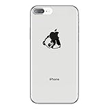 Karomenic Silikon Hülle kompatibel mit iPhone 7 Plus/8 Plus Kreative Cartoon Transparent Handyhülle Durchsichtig Schutzhülle Crystal Clear Weiche Soft TPU Tasche Bumper Case Etui,Panda#7