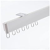 Dusche Gardinenstangen Schiene, Vorhangschiene Aluminium, Strapazierfähige Vorhangschiene Raumteiler, Für Wohnzimmer/Schlafzimmer/Deckenmontage Wandhalterung (Color : A Ceiling Mounted, Size : 3m/9.