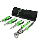 Benz Tools Zangen-Set - 5-teiliges Werkzeug-Set - Kombizange, Spitzzange, Seitenschneider, Wasserpumpenzange, Tasche - Zangen-Satz für Reparaturen