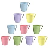 Engelland 10er Pack Kunststoffbecher/Trinkbecher aus Kunststoff Kinderbecher Kaffeebecher Bunte Mischung BPA Frei