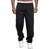 Braune Hose Herren Hosen Overalls Fitness Hosen Herren Sports Geradlinige Hosen Multi-Pocket-Herrenhose Cargohose Kurz Herren