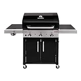 Char-Broil Performance 340B - 3 Brenner Gasgrill mit Seitenbrenner, Schwarz.