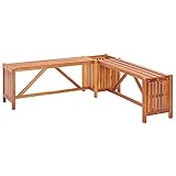 Gartenbank | Holz Parkbank | Terrasse Holzbank | Outdoor Sitzbank | Balkonbank | Garten-Eckbank mit Pflanzkübel 117×117×40 cm Massivholz Akazie