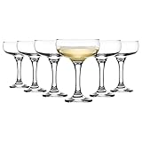 Rink Drink Rink Getränk Champagner-Untertassen - Vintage Coupéglas-Untertasse - Spülmaschine Safe - 200ml - Klareinsatz von 6