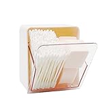 Cotton Swabs Qtip Halter Kanister für Baumwollrunden, Wattebällchen, Zahnseide, Spender Container Box mit 2 Fächern, Badezimmer Waschtisch Arbeitsplatte Aufbewahrung Organizer, Weiß