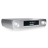 Blaupunkt KRD 30, Bluetooth Küchenradio mit DAB+, Unterbau Radio, DAB Plus, UKW PLL, Multidisplay, Senderspeicher, Digitalradio mit Uhr, LED Licht, 2 Back Timer, Werkstatt Unterschrank Radio, Silber