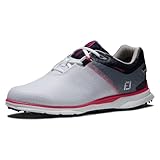 Footjoy Damen Pro|sl Sport Golfschuh, Weiß, Marineblau, Hot Pink, 38 EU