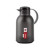 Emsa N40119 Samba Isolierkanne |1,5 Liter | Quick Press Verschluss | 12h heiß und 24h kalt | Transluzent Schwarz