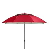 Doppler Sonnenschirm Windprofi 200 cm – Stabiler Sonnenschirm für Strand – Badeschirm – Knickbar – Regenabweisend – Rot