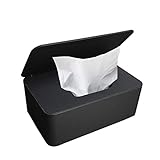 Feuchttücher-Box,Toilettenpapier Box,Kunststoff Feuchttücher Spender,Baby Feuchttücherbox,Baby Tücher Fall,Tissue Aufbewahrungskoffer,Taschentuchhalter,Tücherbox,Serviettenbox (Schwarz)