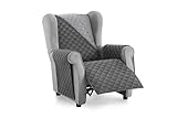 Textilhome - Sesselschoner Relax MALU, 1 Sitzer - Reversibel gepolsterter Sofaschutz. Farbe Grau