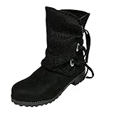 Frauen Schnürstiefel Herbst Winter Frauen Klassische Stiefeldamen Biker Boots Outdoor Ankle Boots Comfort Worker Boots Schneestiefel Damen Schuhe Kurze Stiefel