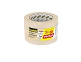 Scotch Kreppband Classic Beige, 24 mm x 50 m (3 Rollen) - Hochwertiges Universal-Abklebeband, Premium Malerkrepp für Malerarbeiten und Dekoration