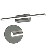 DILUMEN Badezimmer Lampe Wand, Edelstahl, 40cm 10w 800lm Spiegellampen für das Bad, Neutralweiß 4000K, Spiegelleuchte mordene IP44 Wasserdicht,Minimalistischer Stil