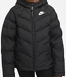 Nike Unisex Kids Hooded Jacket Sportswear, Black/Black/White, DX1264-013, S