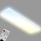 BRILONER Leuchten - LED Deckenleuchte CCT, LED Deckenlampe Backlight, Ultra Flach, Dimmbar, Fernbedienung, Warmweiß, Neutralweiß, Kaltweiß, 580x200x30mm (LxBxH), 7403-016