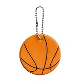 BOGEEL Reflektierender Basketball-Schlüsselanhänger, hohe Sichtbarkeit, Reflektoren, reflektierender Ausrüstungsrucksack für Kinder, PVC