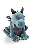 NICI 46715 Kuscheltier Drache Ivar 30cm stehend – Plüschtier für Mädchen, Jungen & Babys – Flauschiges Stofftier zum Spielen, Sammeln & Kuscheln – Gemütliches Schmusetier, BLAU/SCHWARZ, 30 cm