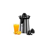 Russell Hobbs Orangenpresse & Zitruspresse elektrisch [links-& rechtsrotierend, 2 Presskegel für Zitronen/Orangen] Edelstahl (Tropf-Stopp-Funktion, spülmaschinenfest, BPA-frei) Saftpresse 22760-56