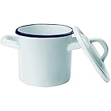 Ibili Mini-Kochtopf Blanca 10 cm, Stahl, weiß/blau