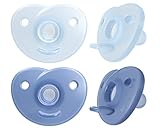 Philips AVENT Soothie Heart SCF099/41 Schnuller, Blau/Hellblau, 0-3 Monate, 4 Stück, SCF099/41