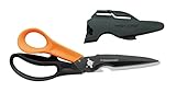 Fiskars Mehrzweckschere mit trennbaren Klingen, Inkl. Schutzhülle mit Scherenschärfer, Länge 23 cm, Titaniumbeschichtung, Rostfreie Stahlklinge/Kunststoff-Griffe, Schwarz/Orange, Cuts + More, 1000809