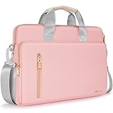 KIZUNA 15.6 Zoll Laptoptasche Wasserdicht Damen Notebook Tasche 15 Zoll Laptop Sleeve Schultertasche Case für 16' MacBook Pro M1 2021/16' Huawei MateBook D 16/Lenovo/MSI/Dell Hülle Shoulder Bag,Rosa