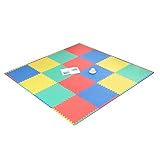 XJXJXW Schaumstoff-Puzzle-Bodenfliesen Baby-Spielmatte mit Bordüre Sicherheit Gesundheit Fitnessstudio Wohnzimmer Krabbelteppiche, mehrfarbig, 60 x 60 x 1,2 cm (Farbe: B, Größe: 8 Fliesen)