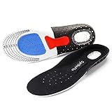 SpBeFlo Gel Einlegesohlen Fersensporn, Gelsohlen Schuheinlagen Schweißfüße gegen Druckschmerz für Alltag Sport Outdoor, 1 Paar, (Größe XL für 45-50)