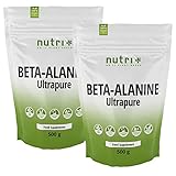 Beta Alanin 1kg Pulver - vegan rein hochdosiert und ohne Zusätze - 1000g Pre Workout Booster - Nutri-Plus ß Alanine Powder - ideal als Trainingsbooster