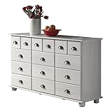 IDIMEX Kommode Apothekerschrank Landhauskommode Sideboard Colmar mit 12 Schubladen, Muschelgriffe, in weiß