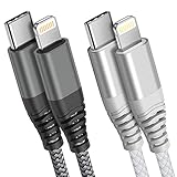 USB C auf Lightning Kabel, [2Pack 6FT/1.8M] USB C lightning kabel iPhone Ladekabel Unterstützung Stromlieferung Daten Sync kabel,Für Apple iPhone 13 12 11 Pro Max XR XS X 8 Plus SE iPad