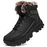 YWZBEC Wanderstiefel für Herren Winterschuhe Warm Gefütterte High Rise Sneaker Bergschuhe Outdoorschuhe rutschfeste Gummischuhe für Wandern Klettern Rucksackreisen Modische Sportschuhe