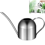 Yardwe Edelstahl Gießkanne 1000ml Giesskanne Blumengießkanne Gartengießkanne Blumengießkanne Topf Garten Pflanzen Tüllen Gießkanne Gartengeräte für Familie Büro Topfpflanzen Bonsai Bewässerung(Gold)