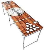 Beercup Bierpong Tische, Beer Pong Set für Partyspiele, Beerpong Tisch Klappbar & Höhenverstellbar, Beer Pong Tisch mit Red Cups-Becherhalter, Bierpong Tisch Wasserfest, Bierpongtische mit Eisfach