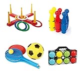 Androni Giocattoli Mega Outdoor Spiele Set für Draußen Kinderparty Wurfspiel Boccia Kegeln UVM