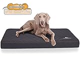 Knuffelwuff Orthopädische Hundematte Juna Hundebett aus laser gestepptem Kunstleder waschbar Hunde ortho orthopädisch memory XXL 110x66cm Schwarz