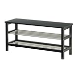 Ikea TJUSIG Bank mit Schuhablage in schwarz; (108x50cm)