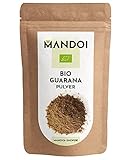 Mandoi BIO Guarana Pulver, 100g aus Brasilien, Guaranapulver ohne Zusätze 100% rein. Kontrollstelle DE-ÖKÖ-005