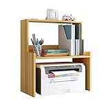 Desktop-Ständer für Drucker 2-Lagen-Drucker-Regal-Desktop-Drucker-Stand-Büro Faxgerät Scanner-Stand-Startseite Buch Lagerregal Bücherregal 47 × 25 × 53cm (schwarz) Druckerhalterung ( Color : Beige )