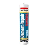 Soudal Cement Repair Express, Reparatur-Mörtel mit körniger Struktur, Farbe: Zement-Grau, Kartusche: 300ml