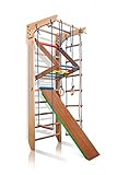 Turnwand Kinder Gym Klettergerüst ˝Kinder-3-220-Farbe˝ Holz Sportgerät Kletterwand Sprossenwand mit Stange Fitness